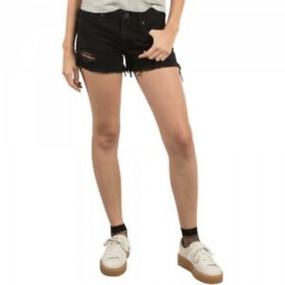 EUC Volcom High Waisted Black Jean Shorts 25